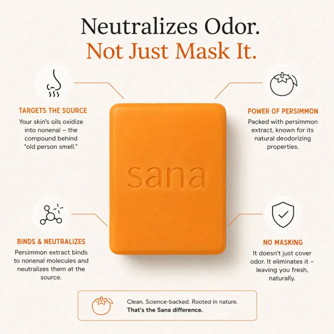 Neutralizes odor with persimmon extract